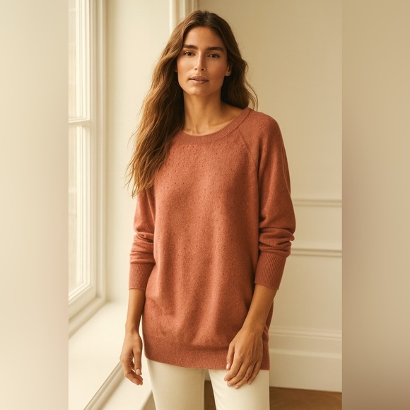 Angora Longline Crewneck Fuzzy Sweater with Rhinestones Size US 10 - Picture 14 of 14